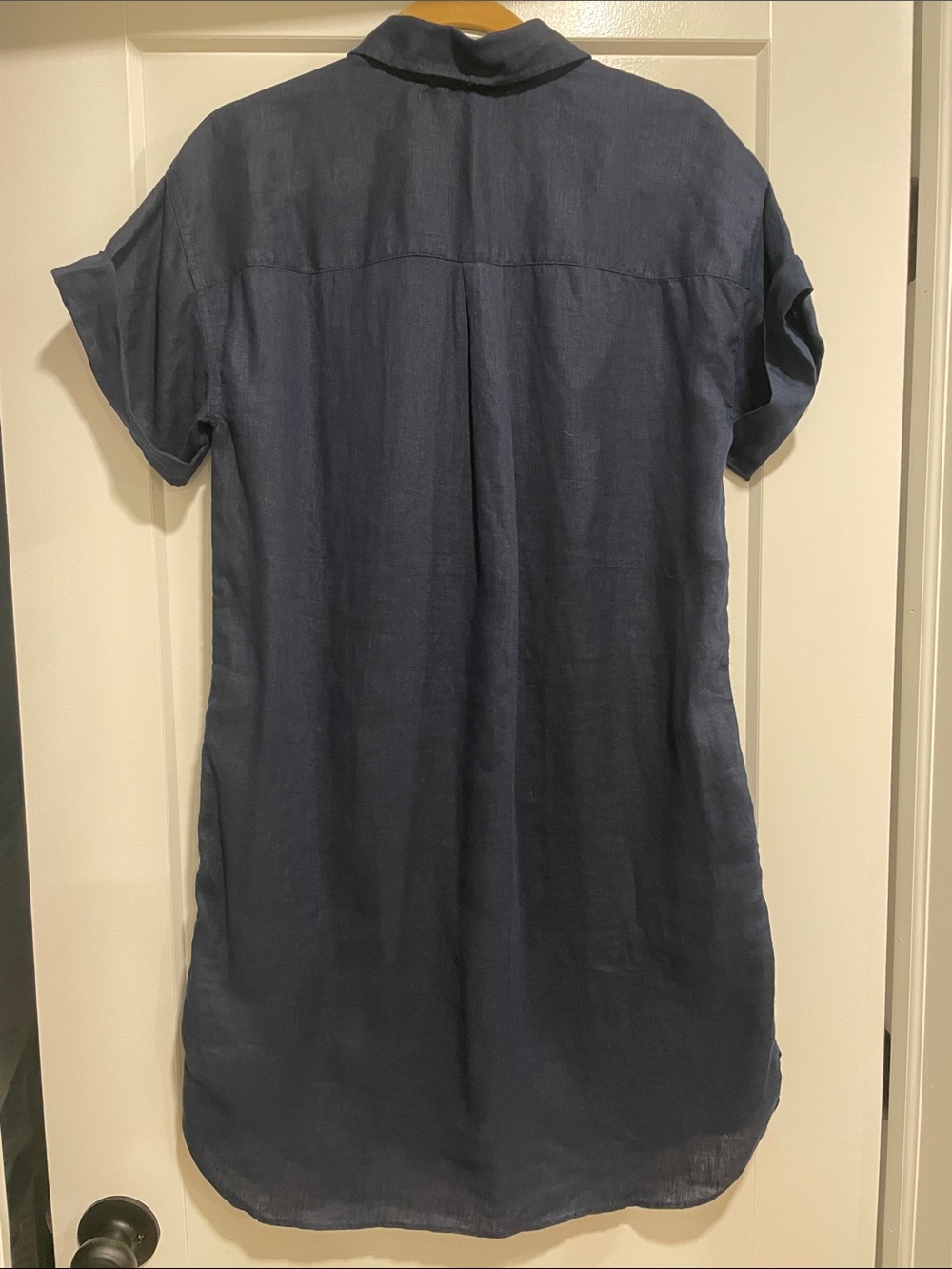 J. Crew Linen Navy Button-Front Shirt Dress size XS - Picture 9 of 9